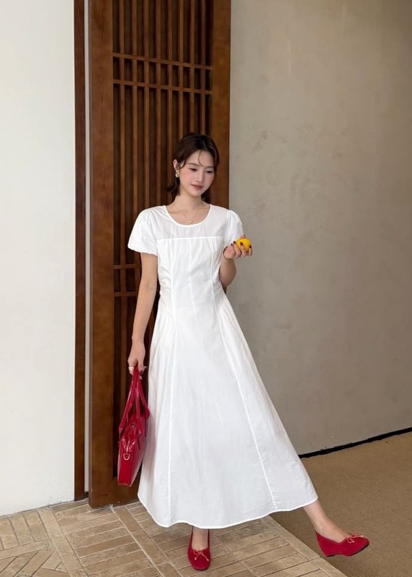 Gracie French Maxi Dress in White