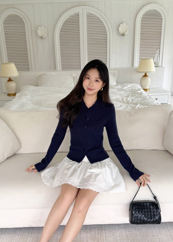 365 Days Basic Knit Top in Navy Blue