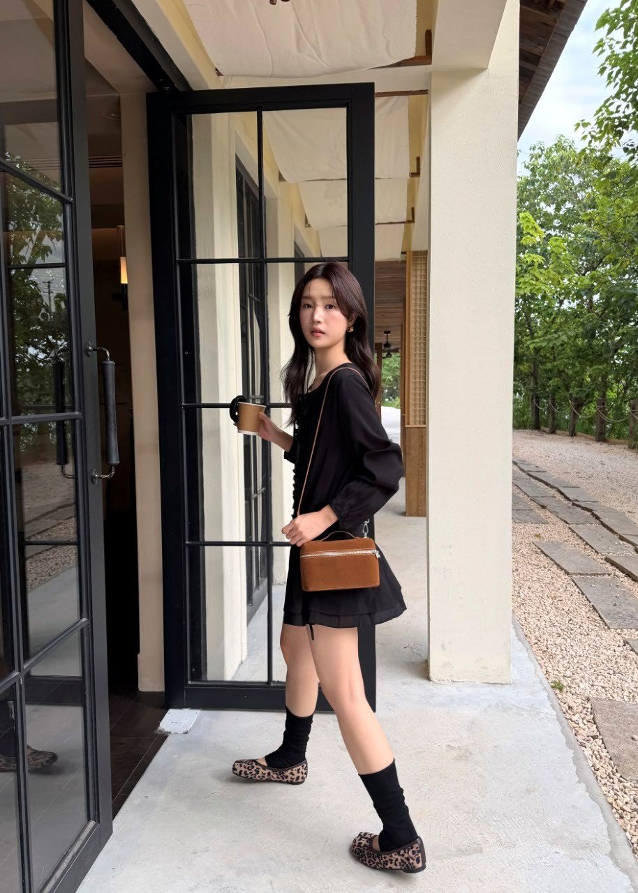 Erene Garden Ruffle Dress in Black