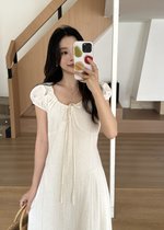 Ciara French Long Dress in Apricot
