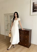 Ciara French Long Dress in Apricot