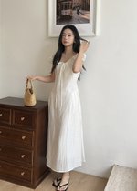 Ciara French Long Dress in Apricot
