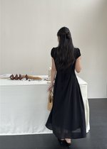 Ciara French Long Dress in Black