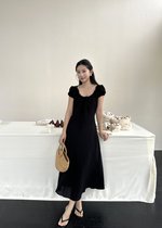 Ciara French Long Dress in Black
