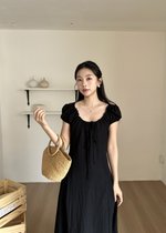 Ciara French Long Dress in Black