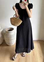 Ciara French Long Dress in Black
