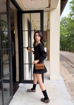 Erene Garden Ruffle Dress in Black