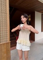 Kathy Ruffle Cami Top in Butter