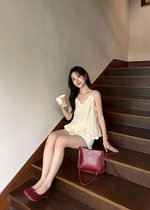 Kathy Ruffle Cami Top in Butter