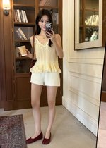 Kathy Ruffle Cami Top in Butter