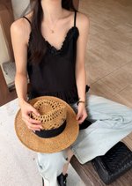 Kathy Ruffle Cami Top in Black