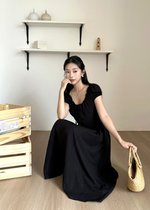 Ciara French Long Dress in Black