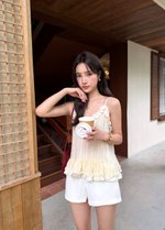 Kathy Ruffle Cami Top in Butter