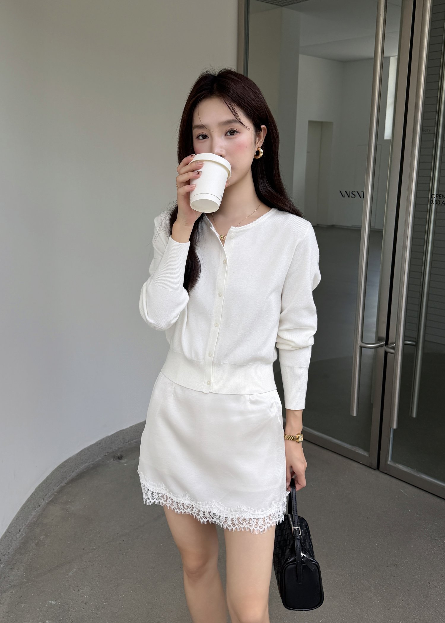 Serene Knit Cardigan in White