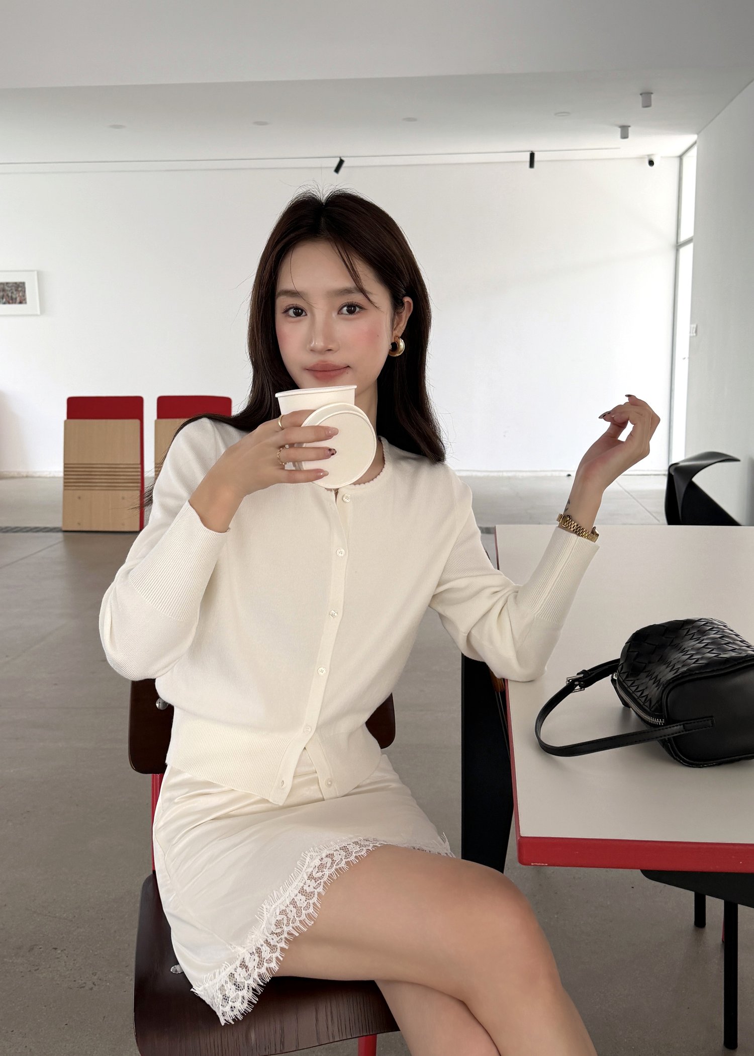 Serene Knit Cardigan in White