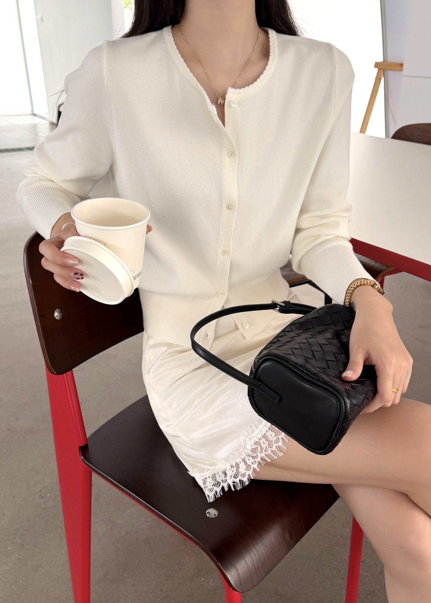 Serene Knit Cardigan in White