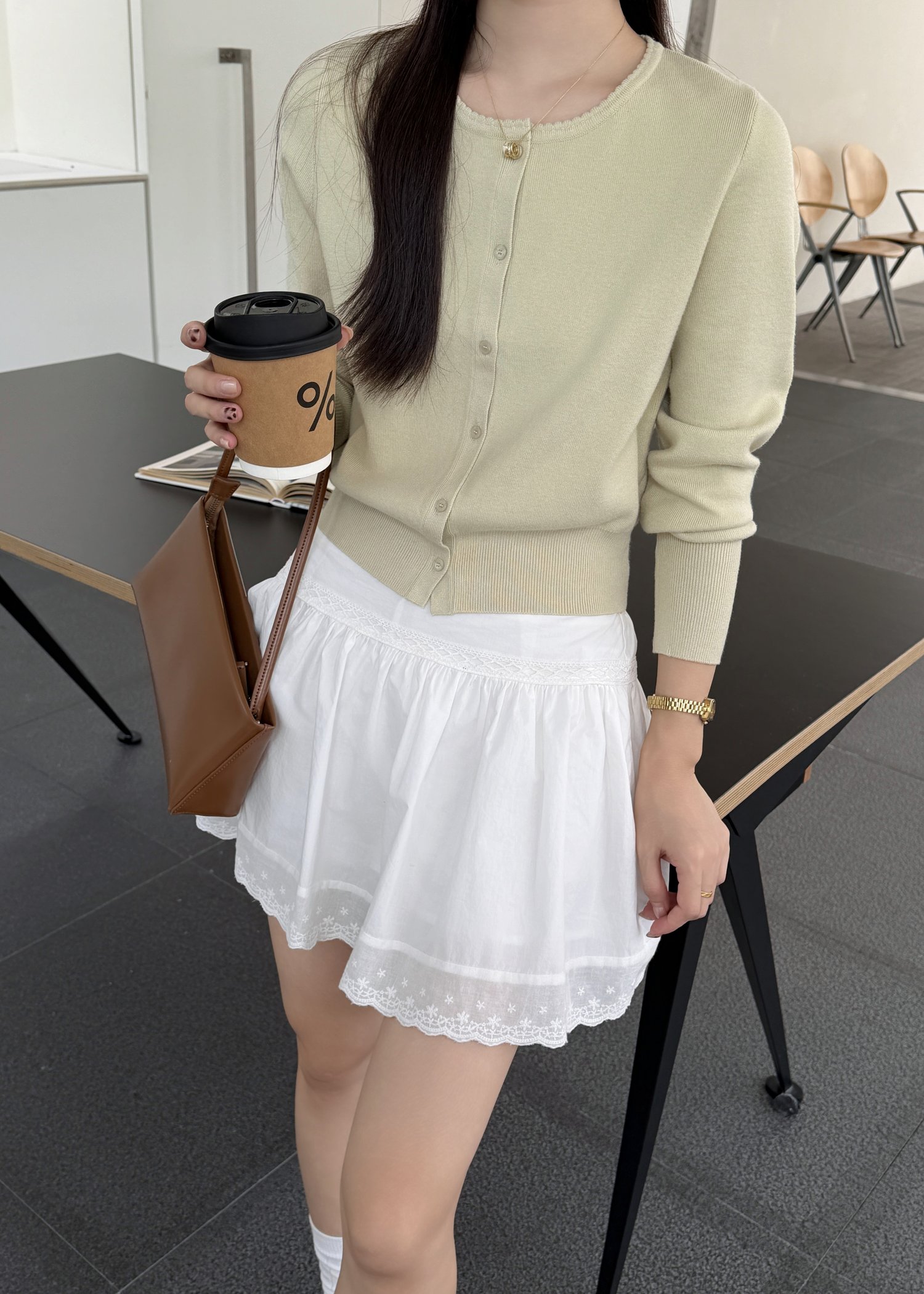 Serene Knit Cardigan in Avocado