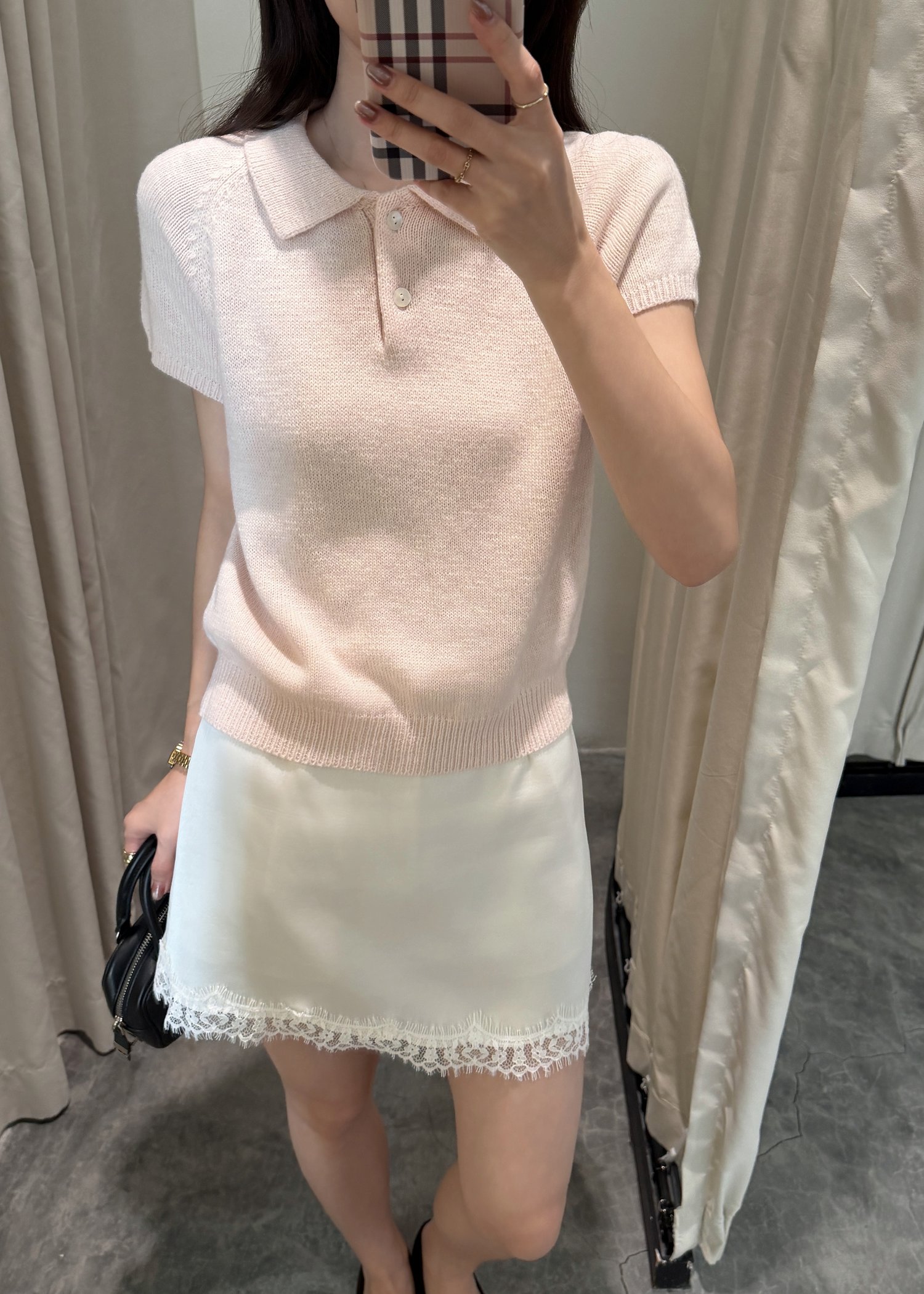 Naomi Collar Knit Top in Pink
