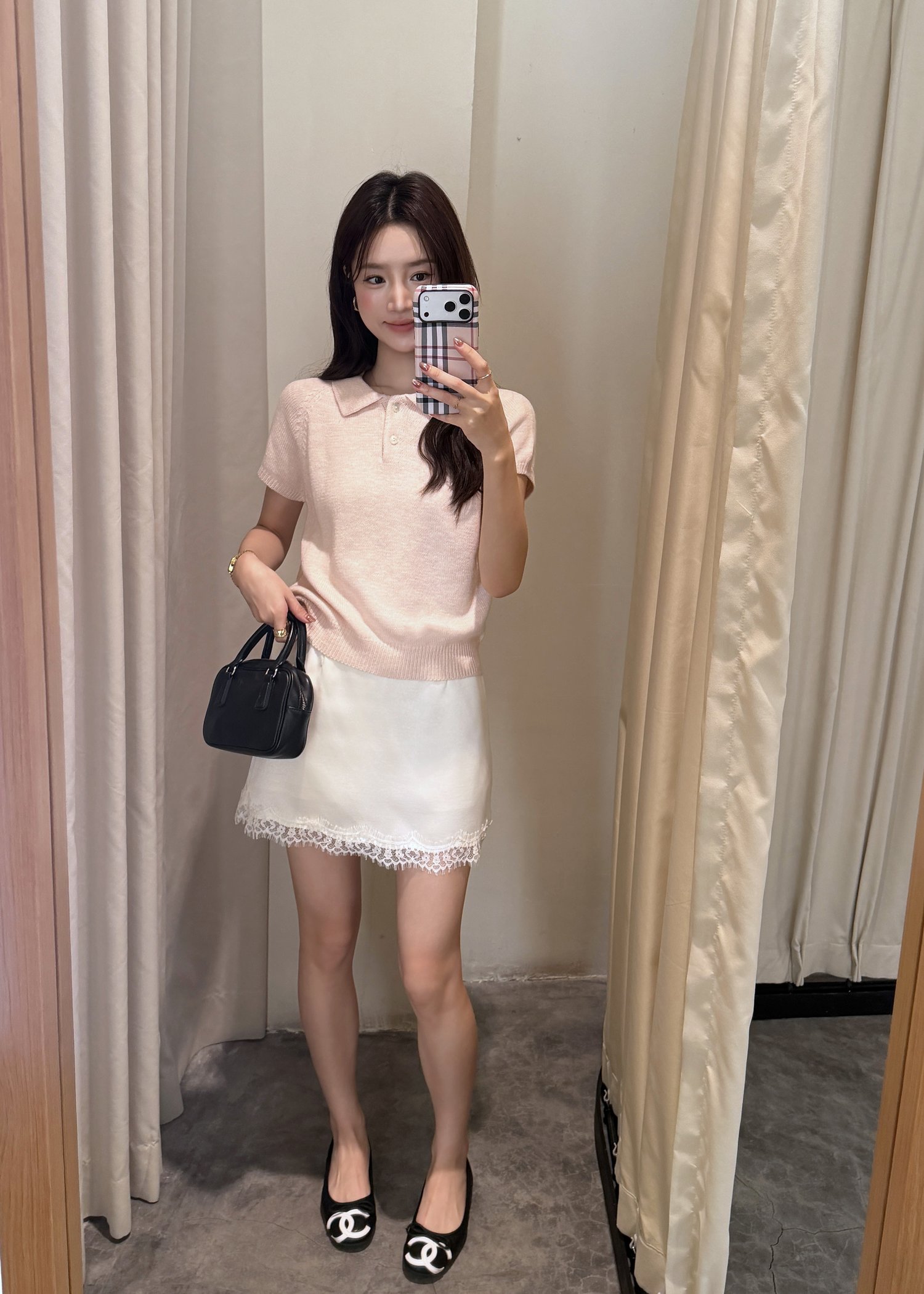Naomi Collar Knit Top in Pink