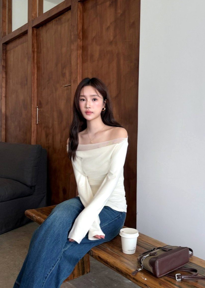 Lydia Mesh Top in Cream