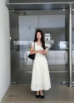 Ariana French Long Dress in Polka Dot