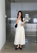 Ariana French Long Dress in Polka Dot