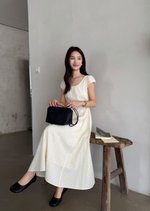Ariana French Long Dress in Polka Dot