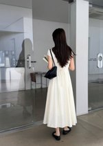 Ariana French Long Dress in Polka Dot