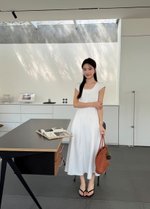 Ariana French Long Dress in White