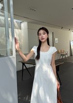 Ariana French Long Dress in White