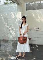 Ariana French Long Dress in White