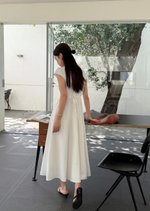 Ariana French Long Dress in White