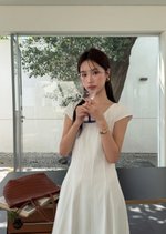 Ariana French Long Dress in White