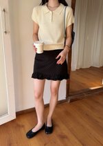 Naomi Collar Knit Top in Milk
