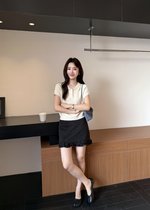 (BACKORDER) Chloe Polka Dot Ruffle Skort in Black