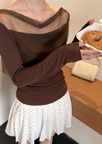 Lydia Mesh Top in Choco
