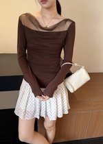 Lydia Mesh Top in Choco