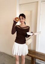Lydia Mesh Top in Choco
